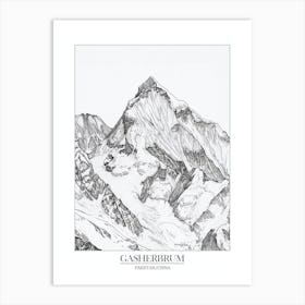 Gasherbrum I Pakistan China Line Drawing 2 Poster Art Print