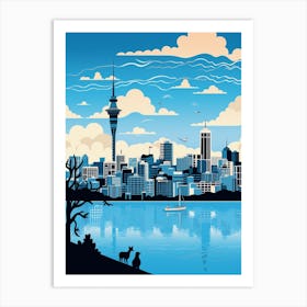 Auckland, New Zealand Skyline With A Cat 3 Art Print