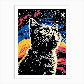 Astral Pawz, Psychedelic Cats series Art Print