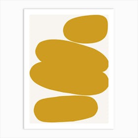 Abstract Bauhaus Shapes Yellow Art Print