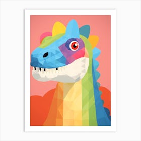 Colourful Dinosaur Jobaria 1 Art Print