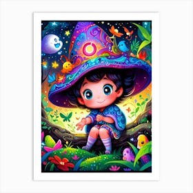 Little Girl In A Hat 1 Art Print