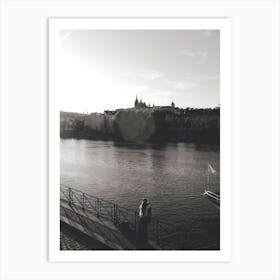 Couple On Vltava River - Prague Art Print