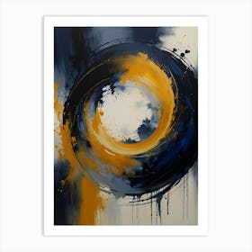 Blue And Yellow Swirl Art Print