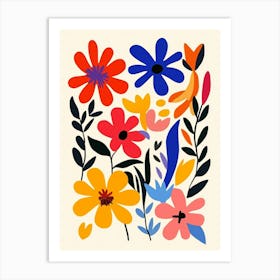 Flowers On A White Background 8 Art Print