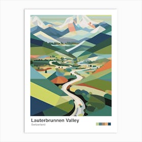 Mountains And Valley   Geometric Vector Illustration 2 Poster Art Print