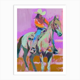 Pink And Orange Cowboy 8 Art Print