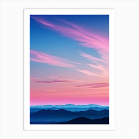 Sunset In The Mountains 17 Art Print