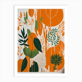 Boho Orange Abstract Art Print