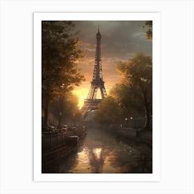 Eiffel Tower Paris France Dominic Davison Style 2 Art Print