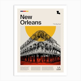 Mid Century New Orleans Travel Art Print
