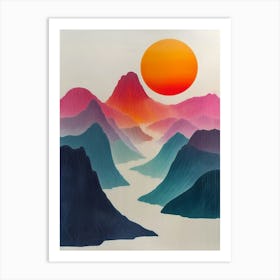 Sunset In The Mountains 30 Art Print