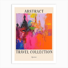 Abstract Travel Collection Poster Myanmar 2 Art Print