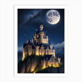 Castle At Night 8 Art Print