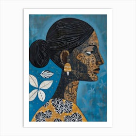 Woman In Blue 2 Art Print