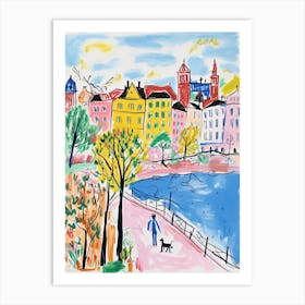 Stockholm, Dreamy Storybook Illustration 3 Art Print