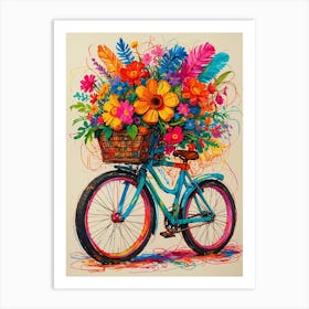 Flowers On A Bike 1 Art Print