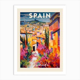 Granada Spain 3 Fauvist Painting  Travel Poster Art Print