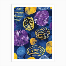 Blue And Yellow Circles Art Print