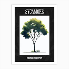 Sycamore Tree Pixel Illustration 2 Poster Art Print