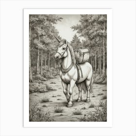 Unicorn In The Woods Art Print