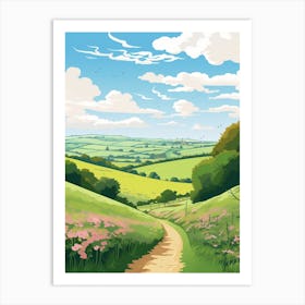 The South Downs Way England Hike Illustration Art Print