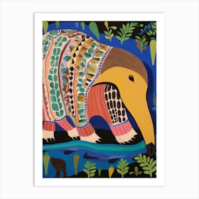 Maximalist Animal Painting Anteater 2 Art Print