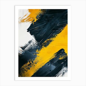 Abstract Yellow And Black Painting Art Print