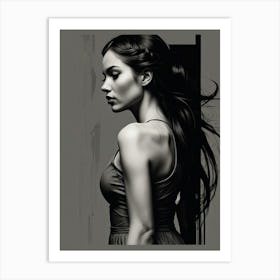 Black And White Portrait Of A Woman 2 Art Print