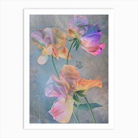 Iridescent Flower Sweet Pea 3 Art Print