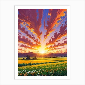 Sunset In The Field 28 Art Print