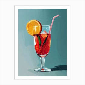 Cocktail Odyssey: Mid-Century Palette Art Print