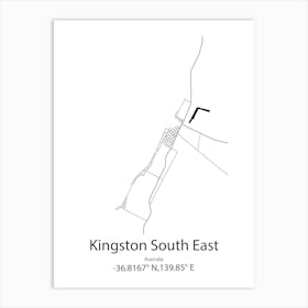 Kingston,Australia Minimalist Map Art Print