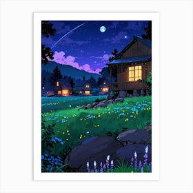 Night Sky Anime aesthetic 59 Art Print