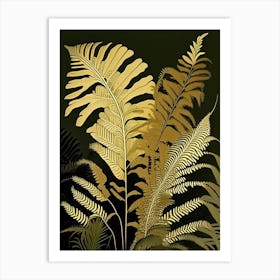 Golden Fern Rousseau Inspired Art Print