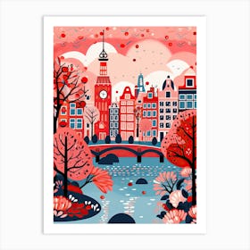 Amsterdam, Illustration In The Style Of Pop Art 2 Art Print