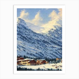Popova Sapka, North Macedonia Ski Resort Vintage Landscape 1 Skiing Poster Art Print