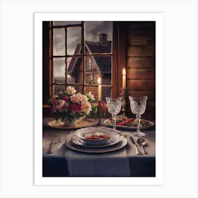 Dinner At The Window Art Print