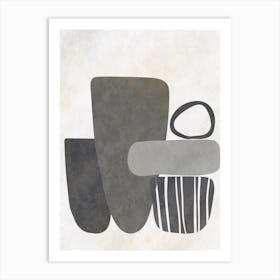 Grey Pots Art Print