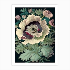 Anemone Wildflower Vintage Botanical 1 Art Print