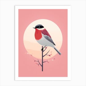 Minimalist European Robin 2 Illustration Art Print