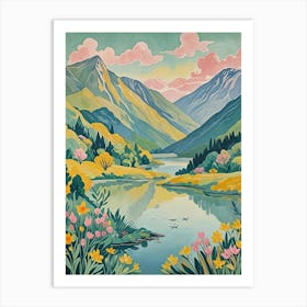 Mountain and Lake View Art Print