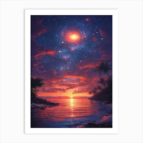 Galaxy Sunset Art Print