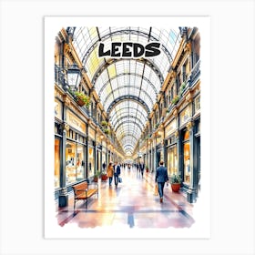 Leeds Travel Retro Vintage V 04 Art Print