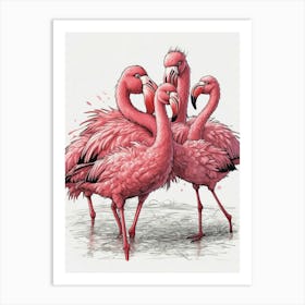 Flamingos Canvas Print 1 Art Print