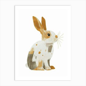Blanc De Hotot Rabbit Nursery Illustration 1 Art Print