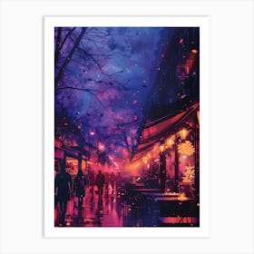 Paris At Night, Vibrant, Bold Colors, Pop Art Art Print