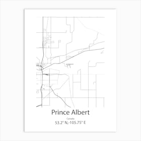 Prince Albert,Canada Minimalist Map Art Print