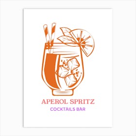Aperol Spritz Orange & Blue - Aperol, Spritz, Aperol spritz, Cocktail, Orange, Drink Art Print