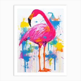 Colourful Bird Painting Flamingo 3 Art Print
